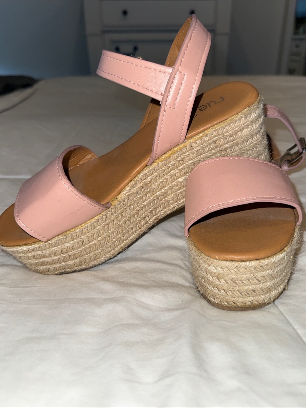Rue21 Pink Espadrille Platform Wedge Sandals with Ankle Strap